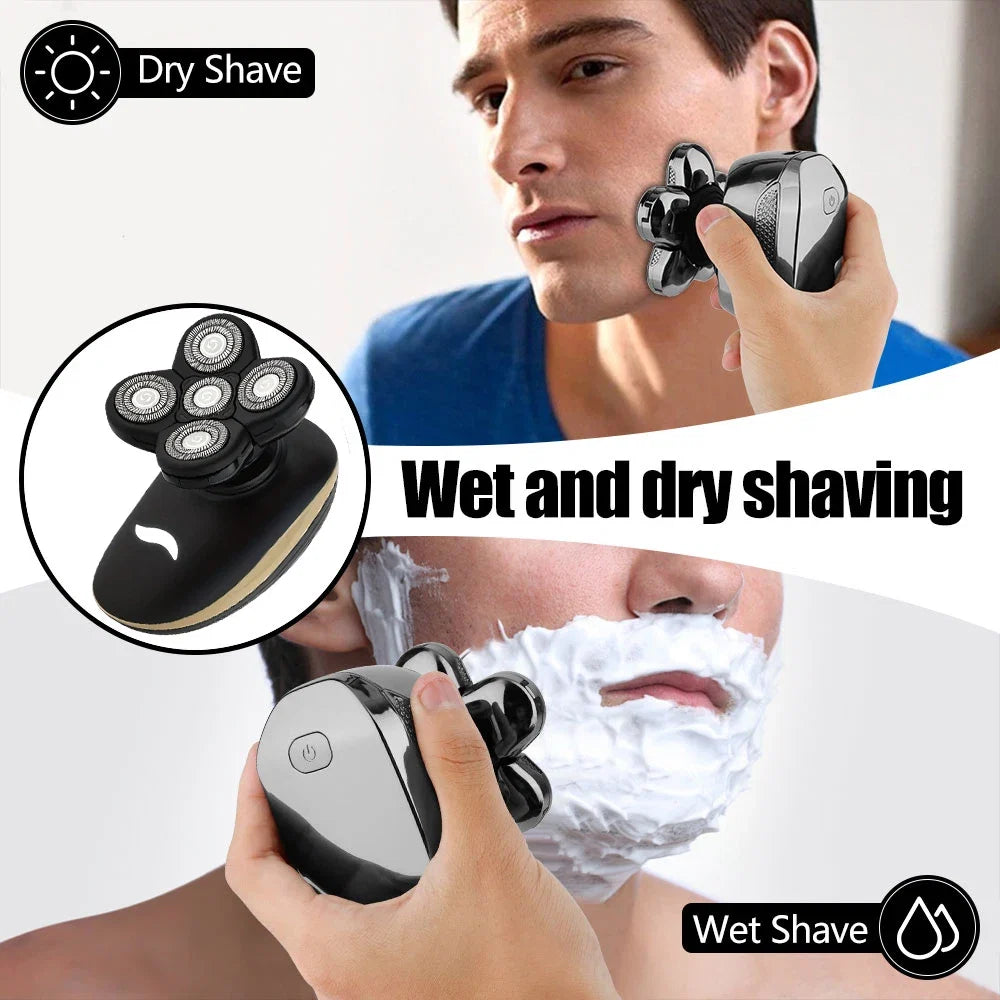 HIEAN Men 6D Floating Men Electric Shaver Wet Dry Beard Hair Trimmer Electric Razor Rechargeable Bald Head Shaving Machine Noventix