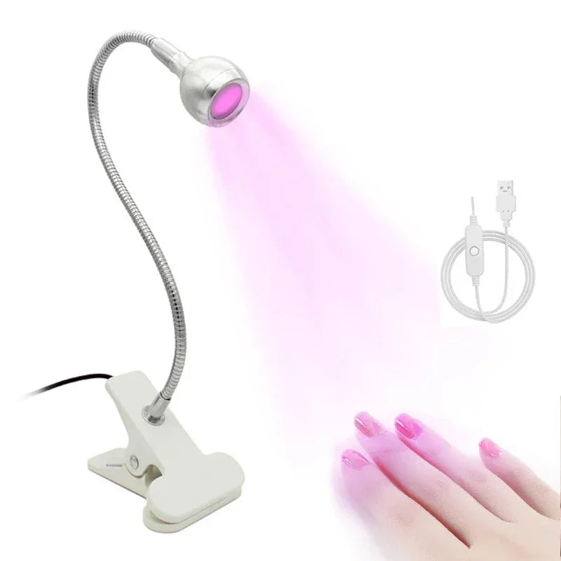 Nail Dryer Light UV Nail lamp 395nm Wavelength Clip-on Desk Mini USB For Gel Nails ongle Manicure Salon Tools Blushimmer