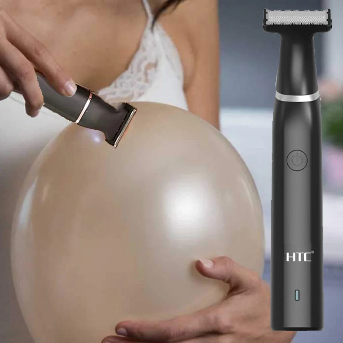 HTC Men's Electric Groin Hair Trimmer Pubic Hair Trimmer Body Grooming Clipper for Men Bikini Epilator Rechargeable Shaver Razor WTN Essentials