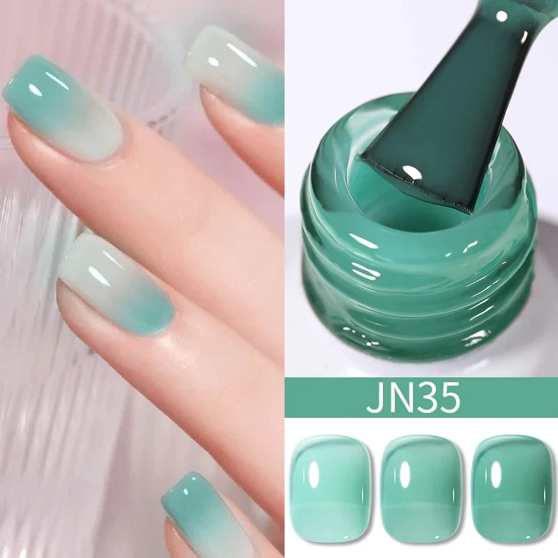 BORN PRETTY 10ml Blood Red Jelly Gel Nail Polish Halloween Nails Art Gel Polish Sheer Translucent Nail Gel for Winter Manicure Blushimmer