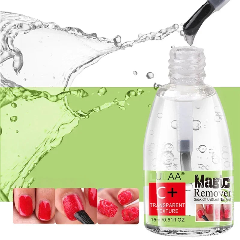 3-5 Mins Fast Remover Magic Remover Gel Nail Polish 15ml Soak Off UV LED Burst Removal Cleaner Nail Art Tools Manicure Cleaner Blushimmer