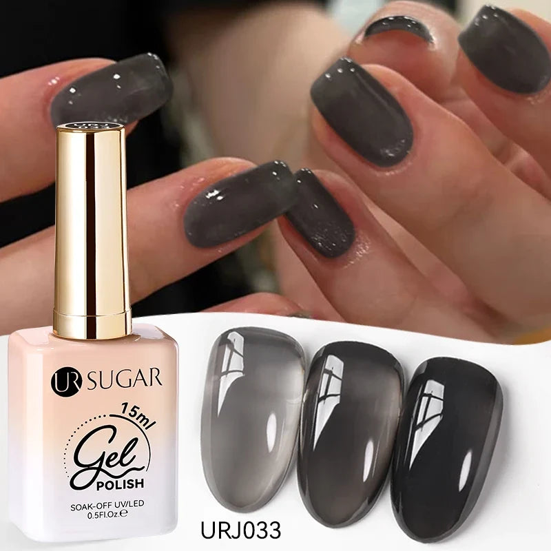 UR SUGAR 15ml Jelly Milky White Translucent Color Gel Polish Semi Permanent UV Gel Nail Art Soak Off Gel Varnish Latest Fashion Blushimmer