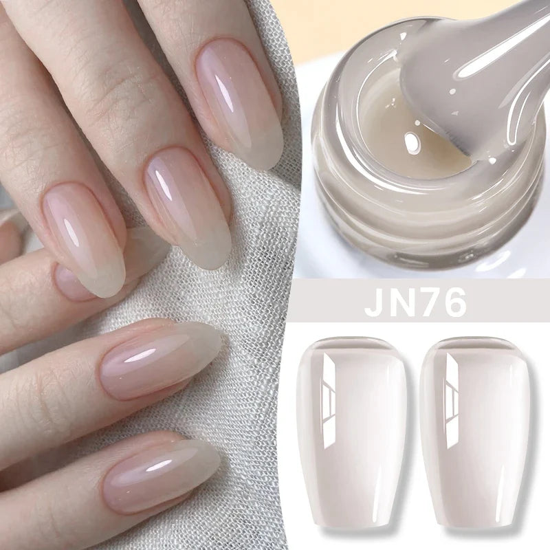 BORN PRETTY Milky White Jelly Nude Gel Nail Polish 10ml White Translucent Soak Off Gel Vernis Semi Permanent Need UV Light Cure Blushimmer
