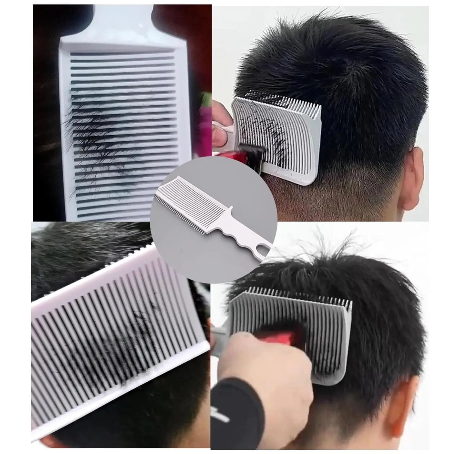 1/3Pcs Barber Hair Comb Kit Flat Top Hair Cutting Fading Stying Fade Comb  Men Fade Brush Salon Hair Tool Accessories Silcy Skin