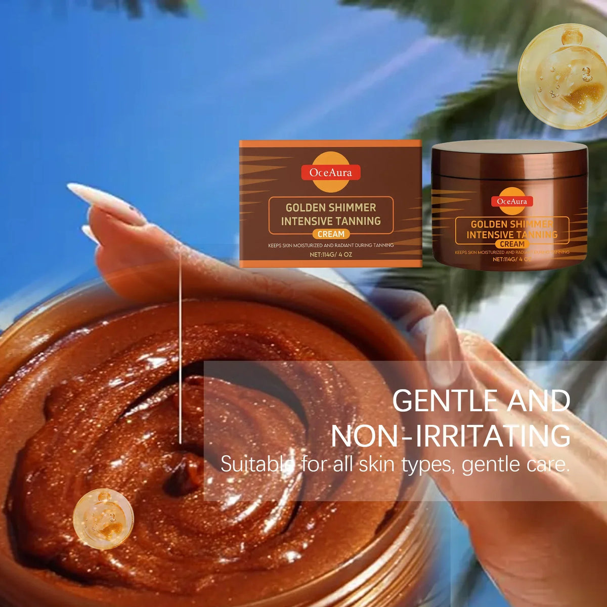 114g Tanning Accelerator Gel Lasting Self Solarium Sunless Tanner Body Face Glow Bronzer Nourishing Skin Tanning Boosting Cream Blushimmer