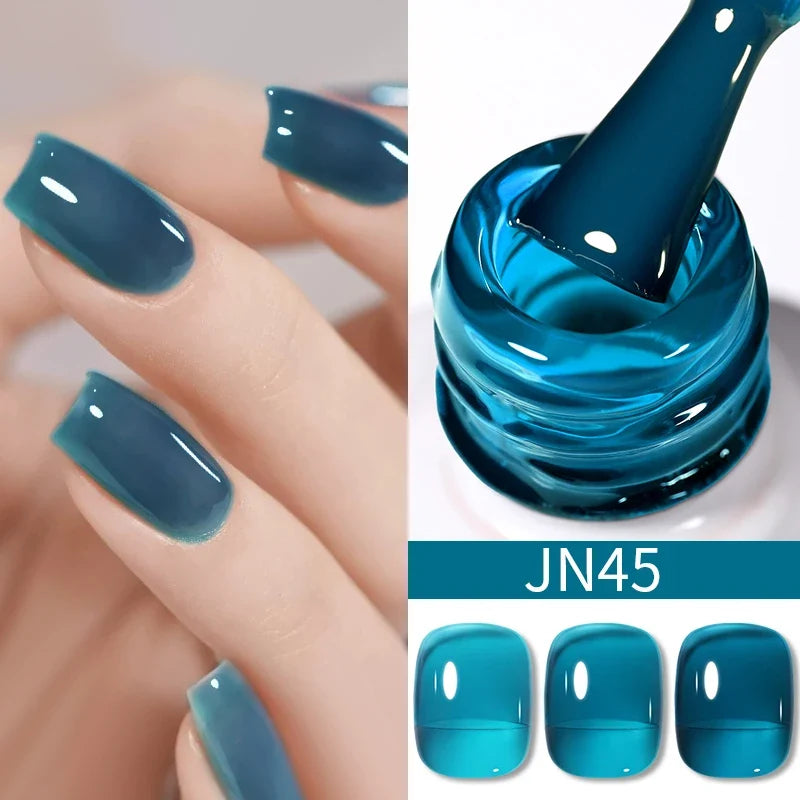BORN PRETTY 10ml Blood Red Jelly Gel Nail Polish Halloween Nails Art Gel Polish Sheer Translucent Nail Gel for Winter Manicure Blushimmer