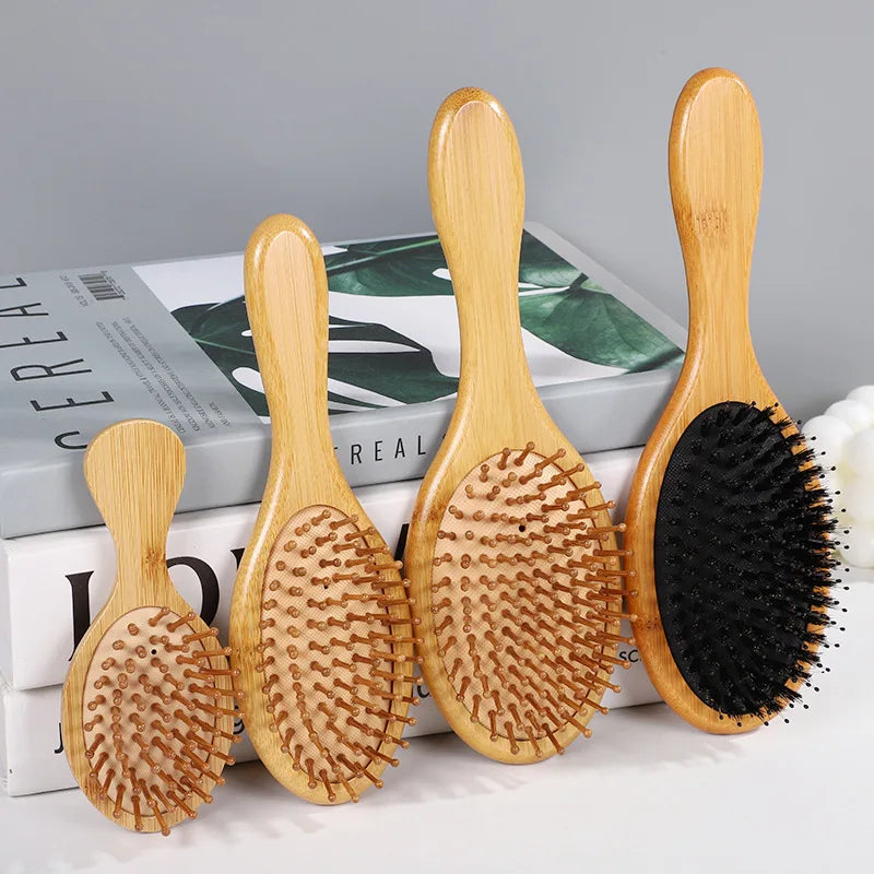New Sdottor Wooden Bamboo Hair Brush Air Massage Comb Anti-static Scalp Combs Airbag Hairdressing Healthy Reduce Hair Loss Styli WTN Essentials