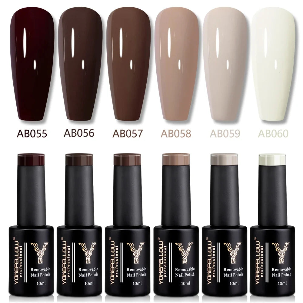 YOKEFELLOW 2022 New Color 10ML Nail Gel Polish Semi Permanent Gel Varnish Base Top Coat 122 Soak Off Colors Organic Nail Varnish Blushimmer