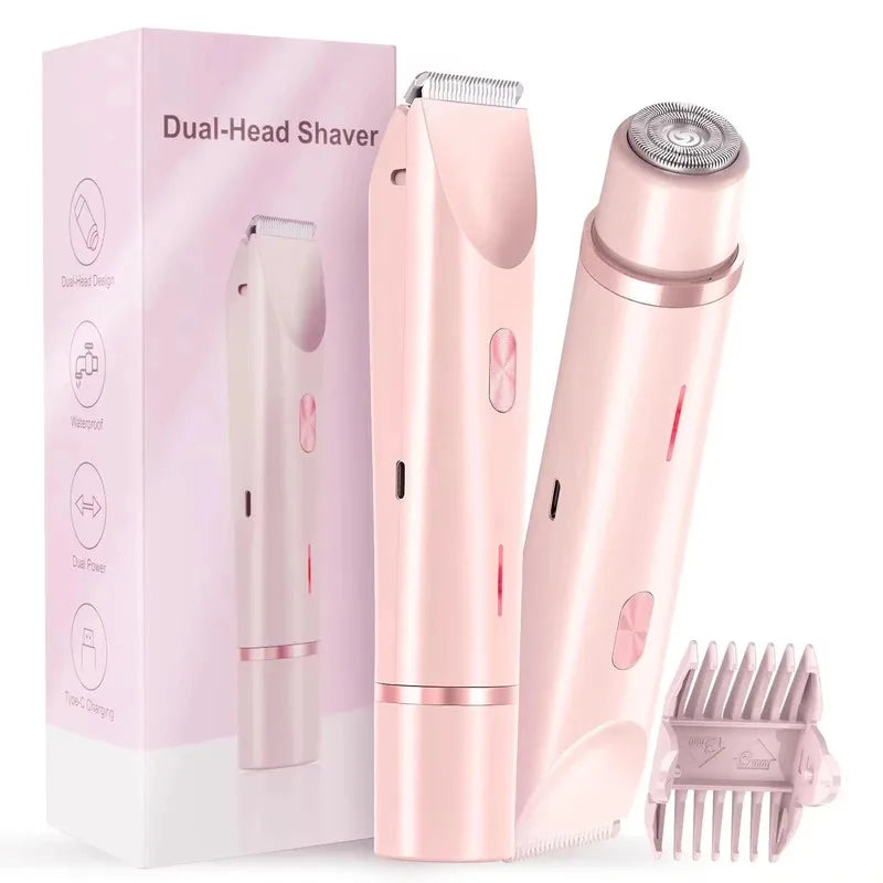 2025 Waterproof Rechargeable Electric Shaver Mini Women Bikini Trimmer Body Hair Remover Mini Double Headed Electric Epilator Noventix