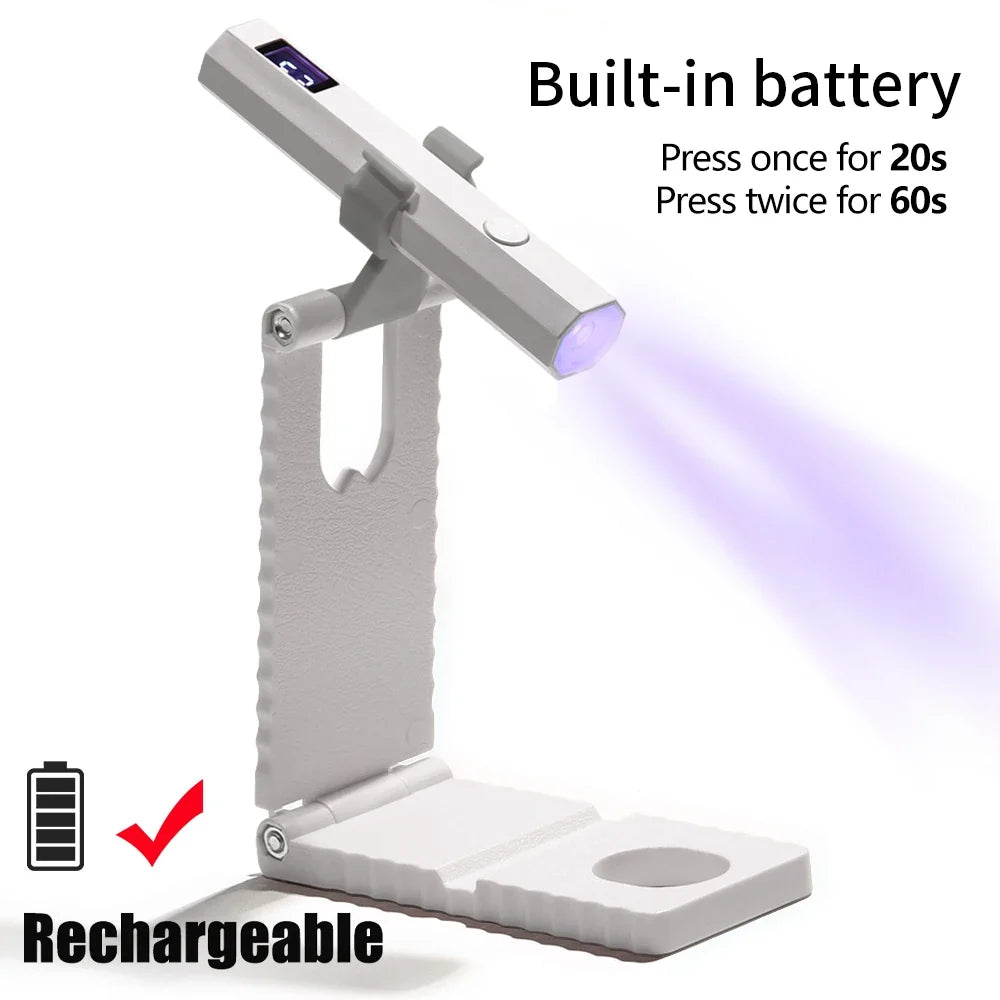Convenient Handheld Nail Dryer Lamp UV/LED Nail Curing All Gel Polish Nail Art Tool Rechargeabl Nail Lamp Blushimmer