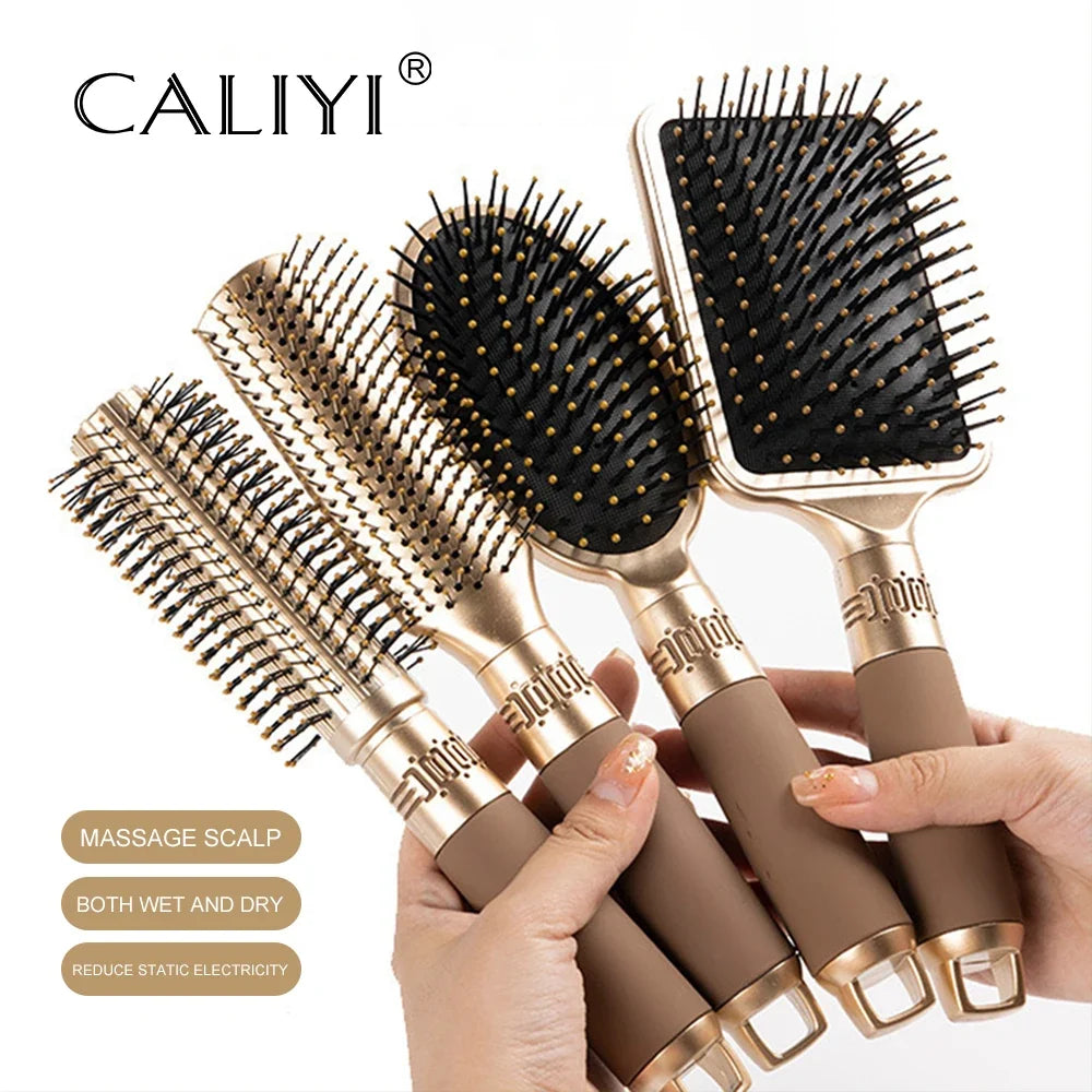 CALIYI Hair Massage Air Cushion Comb Brush Scalp Hairbrush Detangle Anti Static Salon SPA Hairdressing Styling Tool Oval Round Silcy Skin