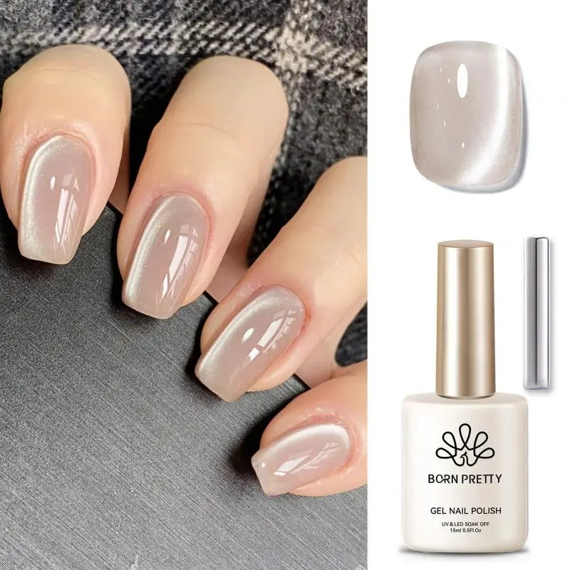 BORN PRETTY Milky Jelly Rubber Base Gel for Gel Nail Polish 15ml Russian Self-leveling Nude Color Soak Off Semi Permanent UV Gel Blushimmer