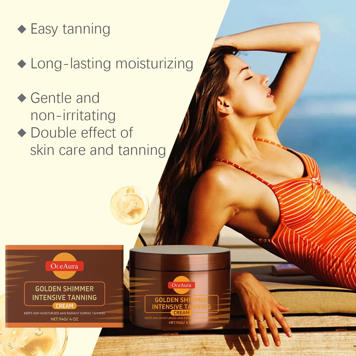 114g Tanning Accelerator Gel Lasting Self Solarium Sunless Tanner Body Face Glow Bronzer Nourishing Skin Tanning Boosting Cream Blushimmer
