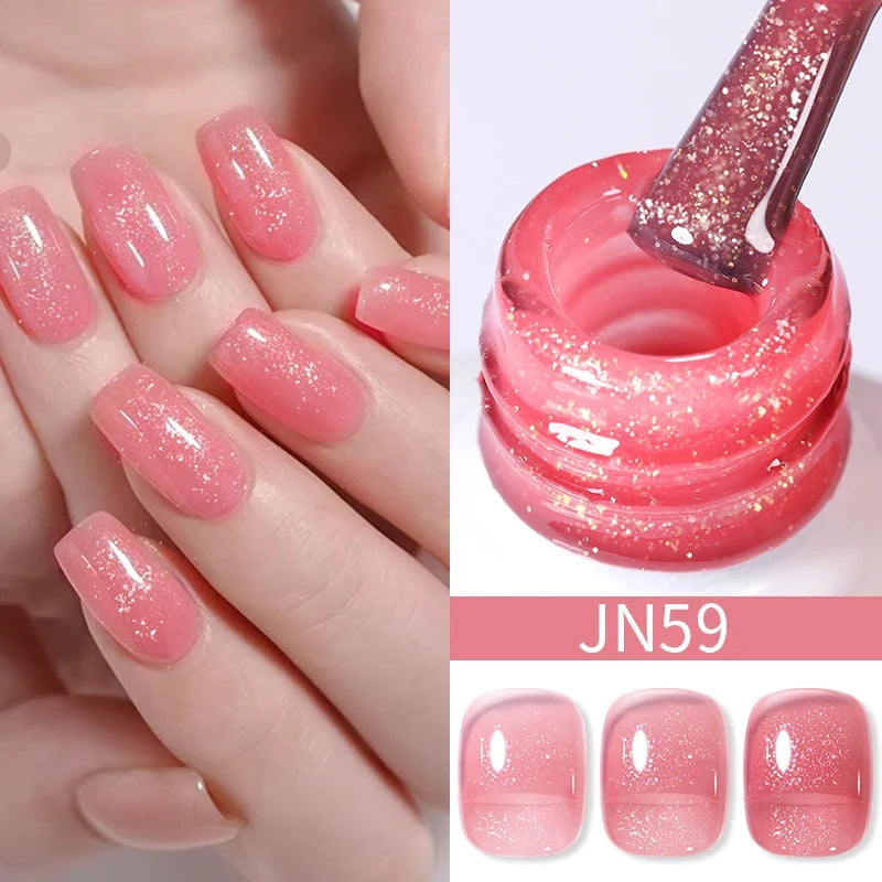 BORN PRETTY 10ml Blood Red Jelly Gel Nail Polish Halloween Nails Art Gel Polish Sheer Translucent Nail Gel for Winter Manicure Blushimmer