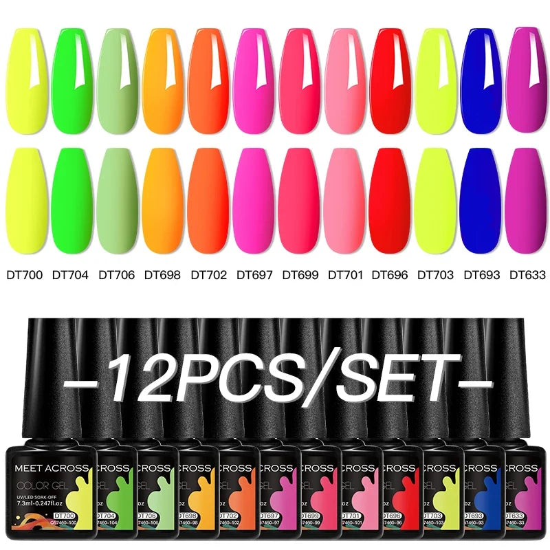 12pc All-season Nail Gel Polish Set Multicolor TPO HEMA Free Long-Lasting UV LED Nail Supplies for Women Daily & Party Wearing Blushimmer