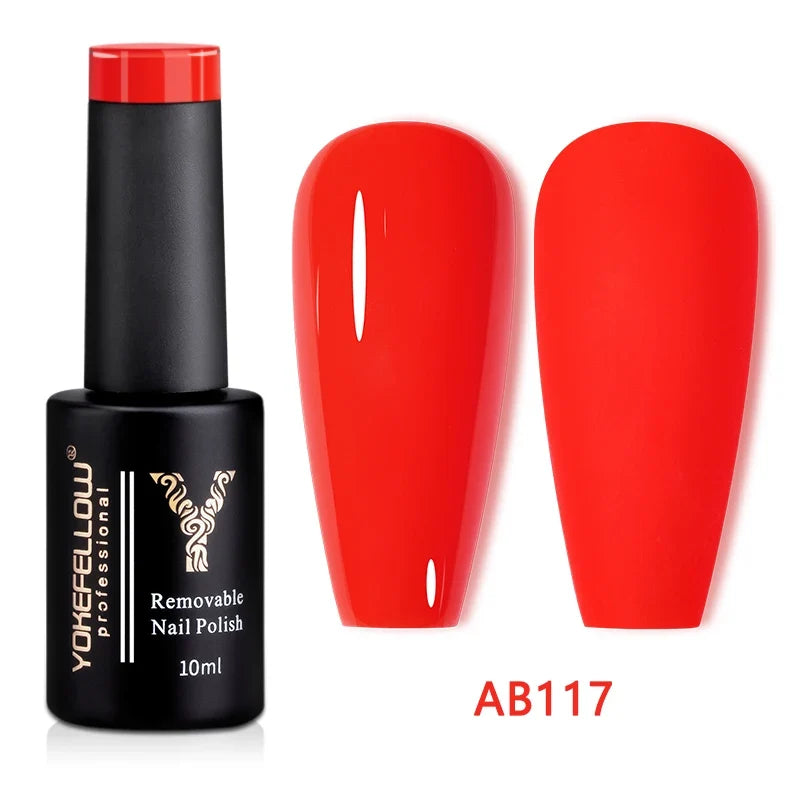 YOKEFELLOW 10ml Jelly Nude Gel Nail Polish High Quality Translucent Pink Nail Gel Varnish Soak Off UV Gel Polish Long Lasting Blushimmer