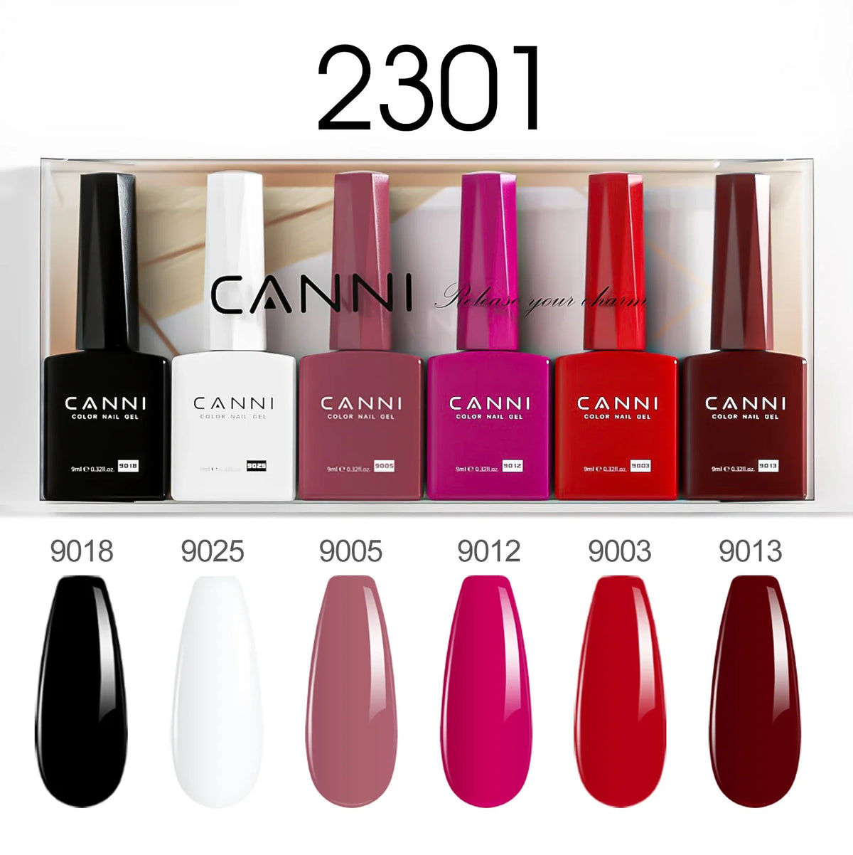 6pcs*9ml CANNI HEMA FREE Nail Gel Polish Set Gorgeous Color Semi Permanent Pigmented Painting Gel Soak off UV LED Gel Nails Kit Blushimmer