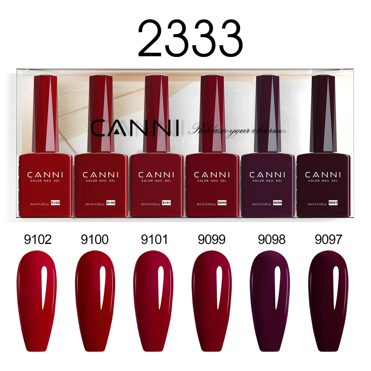 6pcs*9ml CANNI HEMA FREE Nail Gel Polish Set Gorgeous Color Semi Permanent Pigmented Painting Gel Soak off UV LED Gel Nails Kit Blushimmer