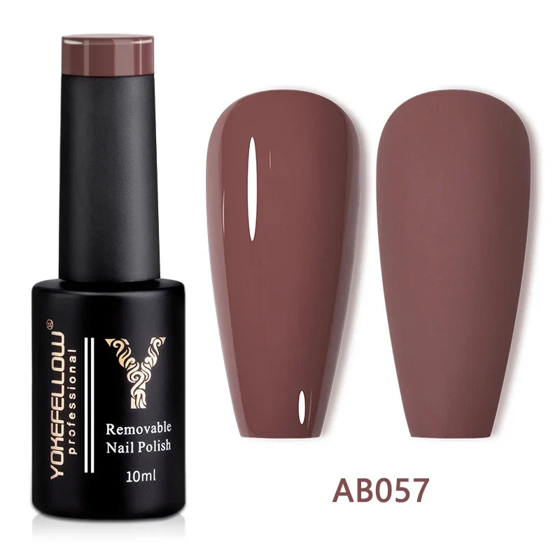 YOKEFELLOW 10ml Jelly Nude Gel Nail Polish High Quality Translucent Pink Nail Gel Varnish Soak Off UV Gel Polish Long Lasting Blushimmer