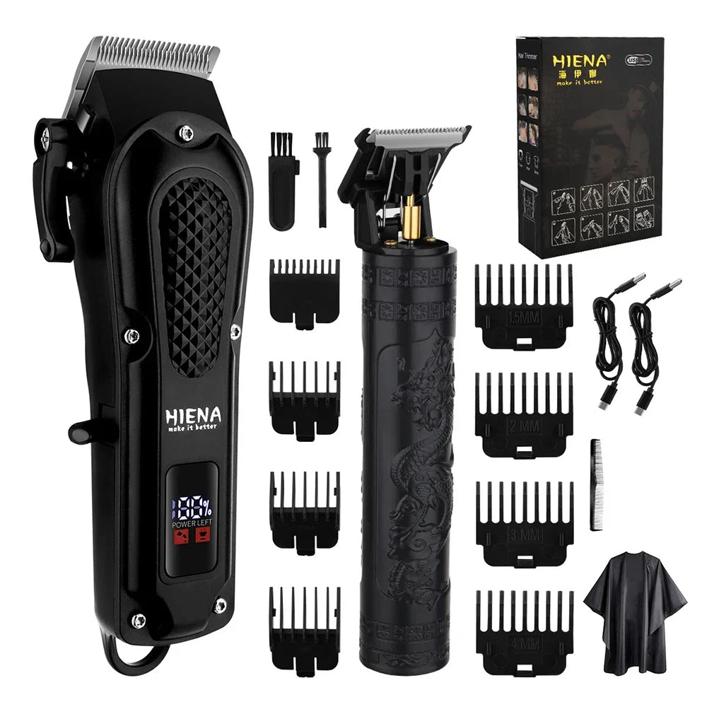hiena 212 Professional Hair Cutter Mans Hair Clipper Set Metal Electric Cordless Hair Trimmer for Barber LCD Display Hair cutt Noventix
