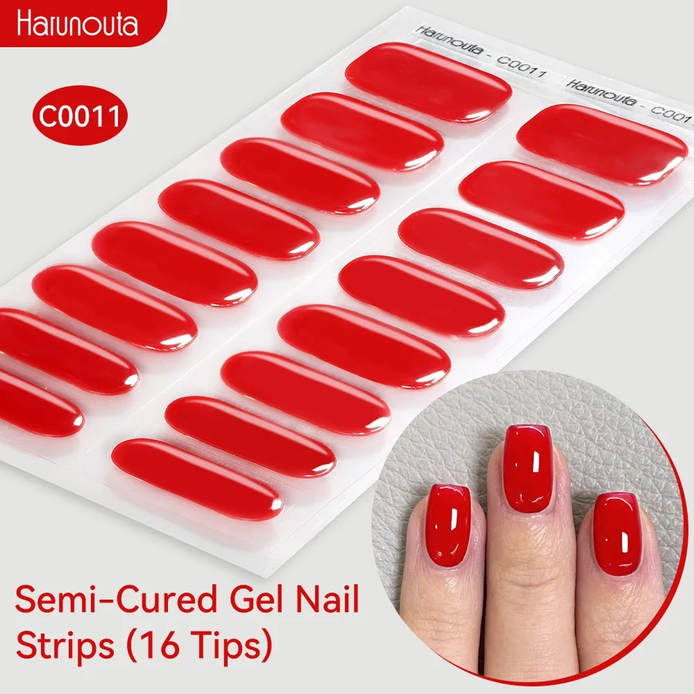 Gradient Auroras Semi Cured Gel Nail Strips Sparkly Shinning DIY Gel Polish Stickers for Nails Works with UV/LED Nail Lamps Blushimmer