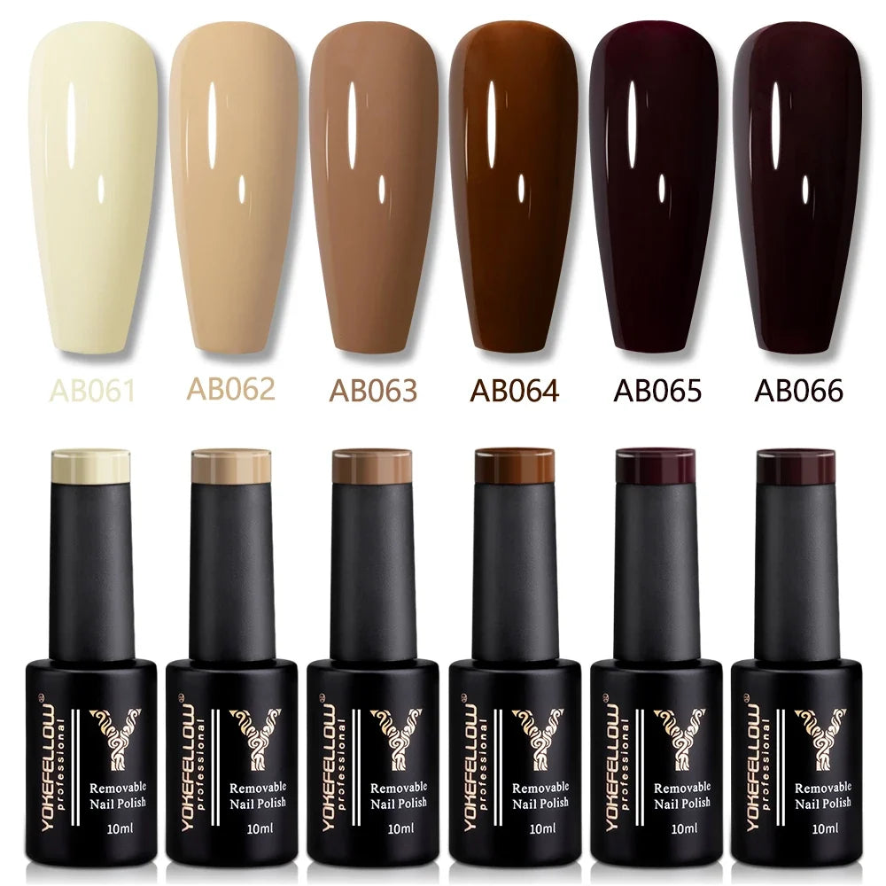 YOKEFELLOW 2022 New Color 10ML Nail Gel Polish Semi Permanent Gel Varnish Base Top Coat 122 Soak Off Colors Organic Nail Varnish Blushimmer