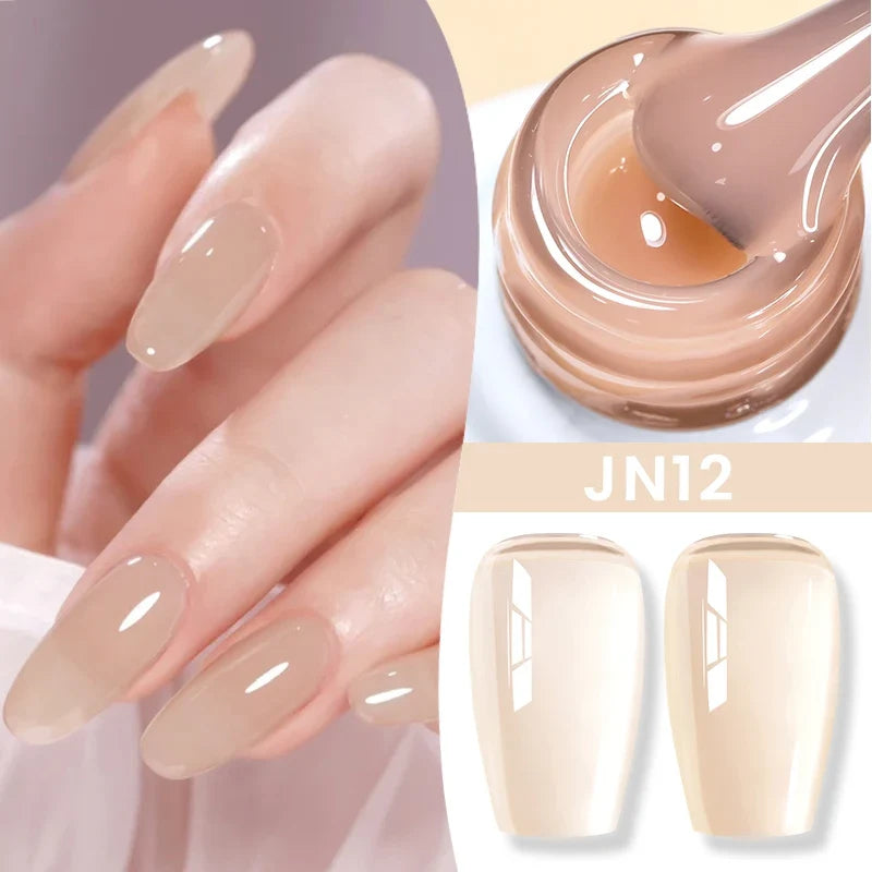 BORN PRETTY Milky White Jelly Nude Gel Nail Polish 10ml White Translucent Soak Off Gel Vernis Semi Permanent Need UV Light Cure Blushimmer