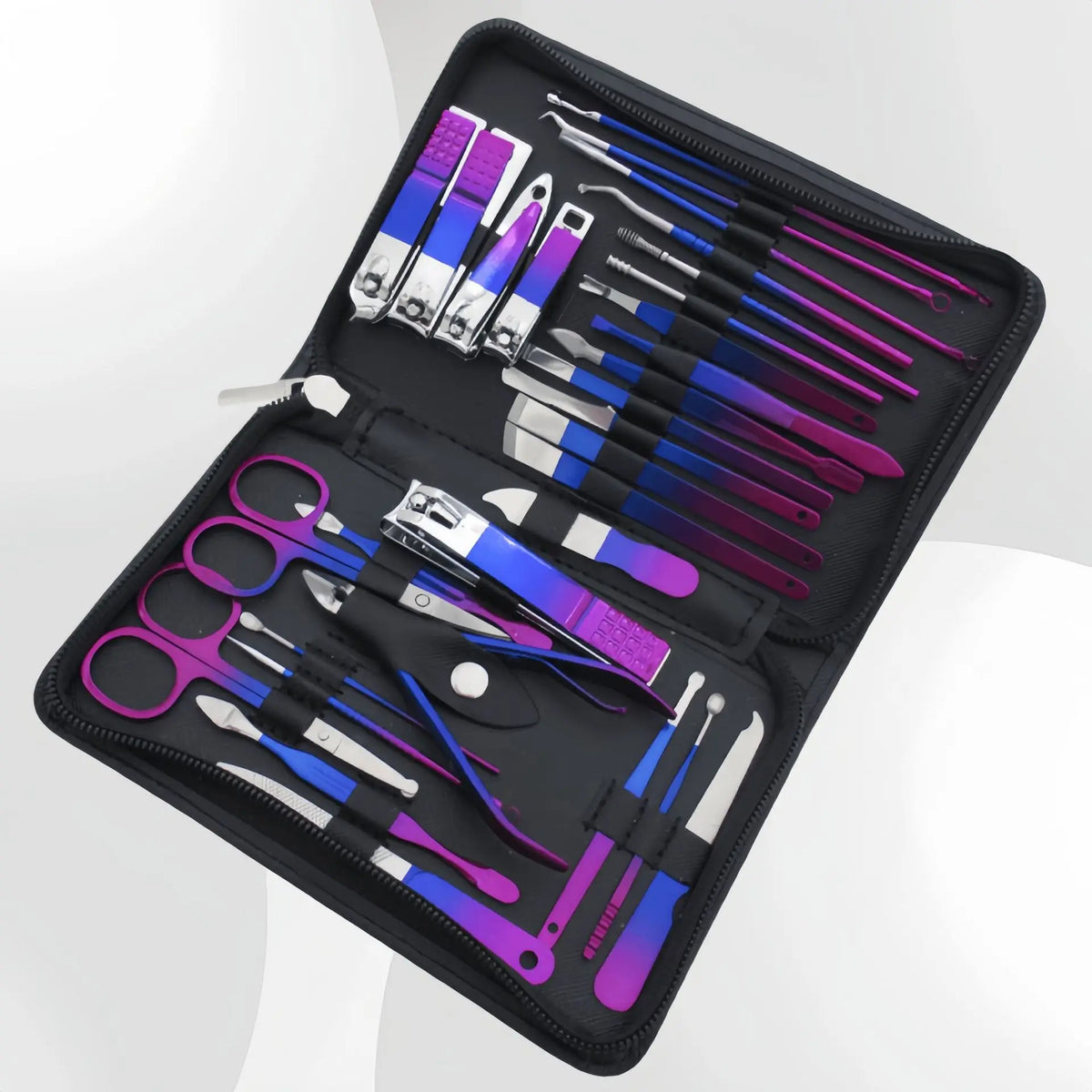9-18pcs Set Professional Stainless Steel Manicure & Pedicure Kit Precision Nail Care with Travel Case with Nail Clipper Scissor Blushimmer