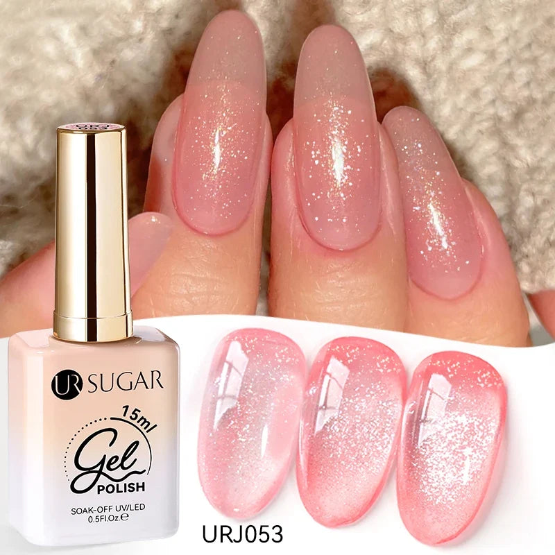 UR SUGAR 15ml Jelly Milky White Translucent Color Gel Polish Semi Permanent UV Gel Nail Art Soak Off Gel Varnish Latest Fashion Blushimmer