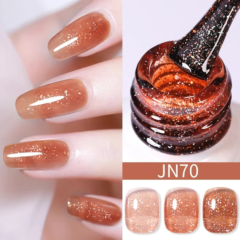 BORN PRETTY 10ml Blood Red Jelly Gel Nail Polish Halloween Nails Art Gel Polish Sheer Translucent Nail Gel for Winter Manicure Blushimmer