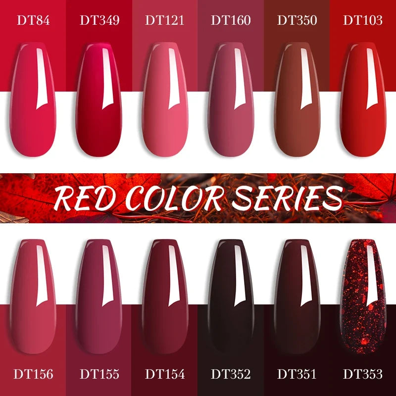 7ml Burgundy Crimson Nail Gel Polish, High Pigment, Non Streak, Long Lasting, UV LED Soak Off Nail Art Gel for Home Salon DIY Blushimmer