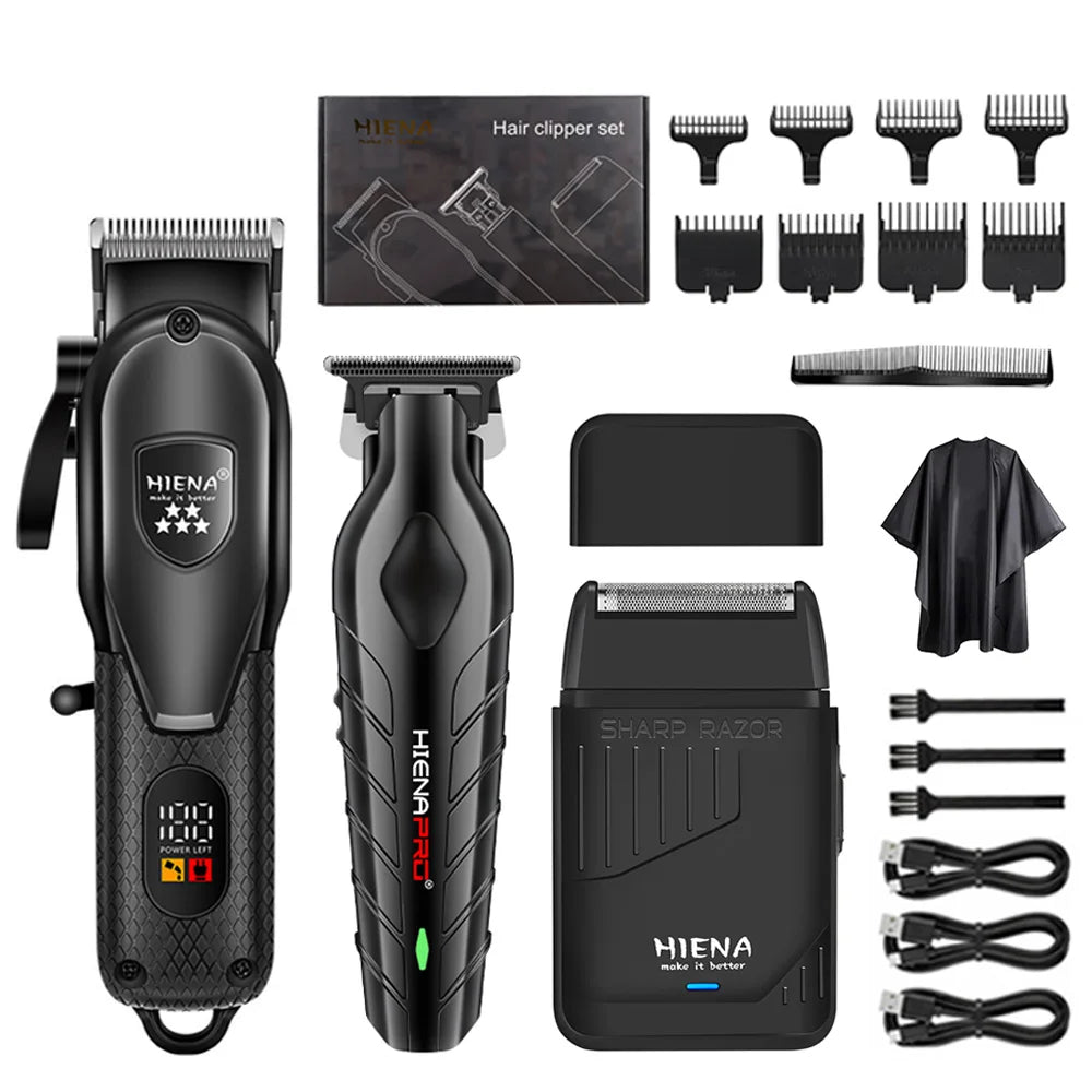 1/2/3/5-Piece Cordless Professional Men's Grooming Set Cordless Rechargeable hair Shaver trimmer Portable PrecisionTools Noventix