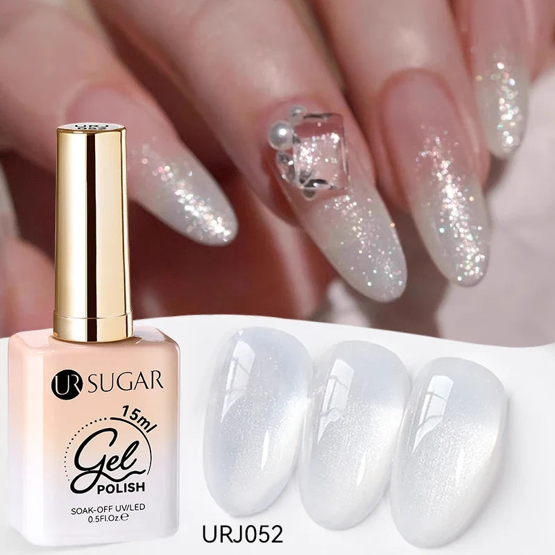 UR SUGAR 15ml Jelly Milky White Translucent Color Gel Polish Semi Permanent UV Gel Nail Art Soak Off Gel Varnish Latest Fashion Blushimmer