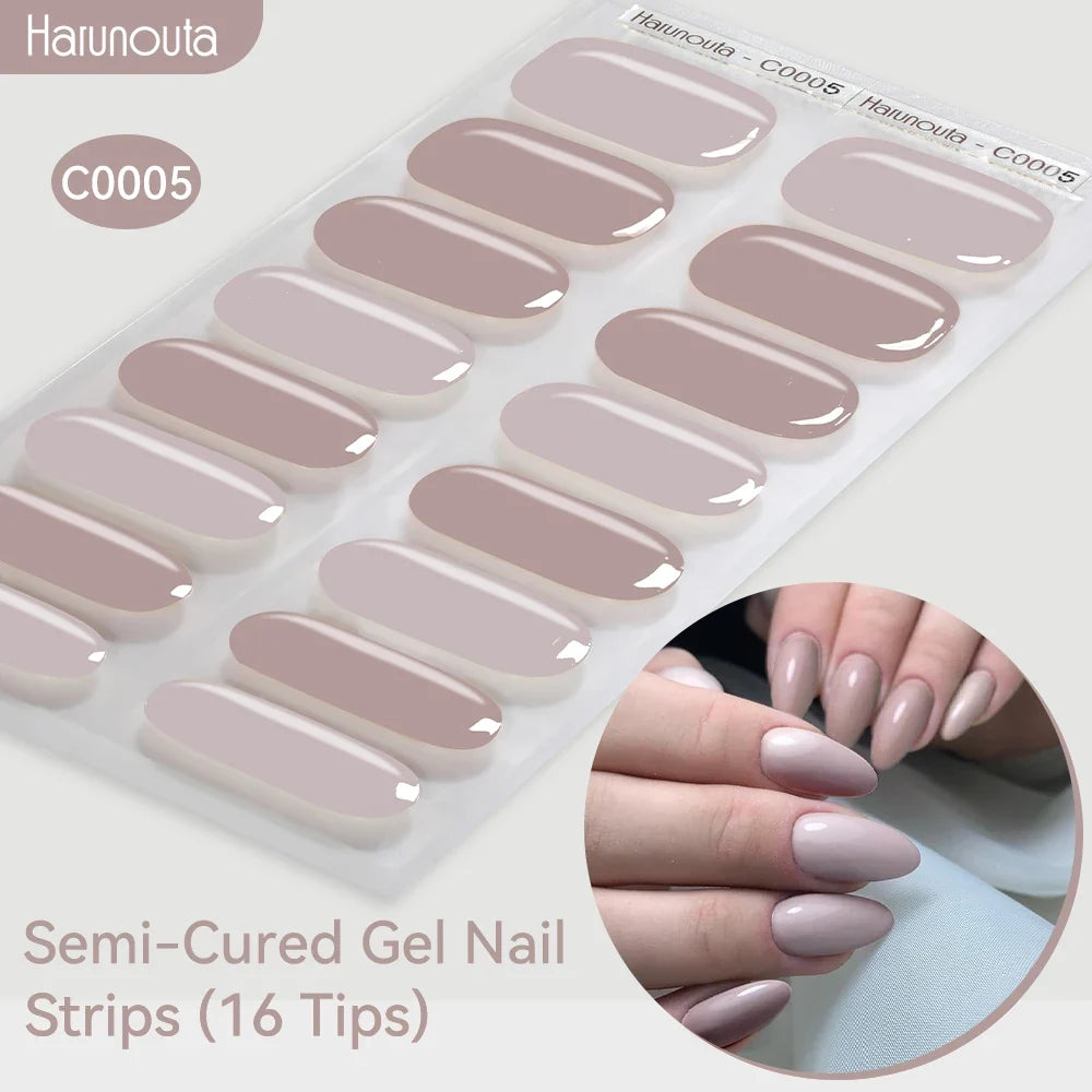 Gradient Auroras Semi Cured Gel Nail Strips Sparkly Shinning DIY Gel Polish Stickers for Nails Works with UV/LED Nail Lamps Blushimmer