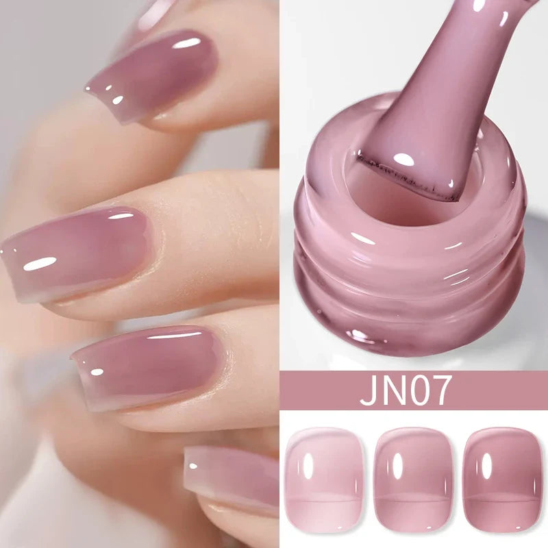 BORN PRETTY 10ml Blood Red Jelly Gel Nail Polish Halloween Nails Art Gel Polish Sheer Translucent Nail Gel for Winter Manicure Blushimmer