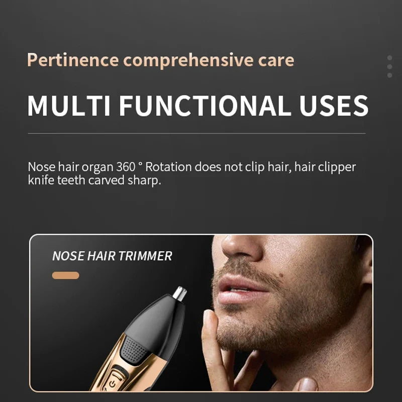 Kemei 3in1 Grooming Kit Electric Shaver For Men Beard Hair Trimmer Body Nose Ear Shaving Machine Face Razor Rechargeable Noventix