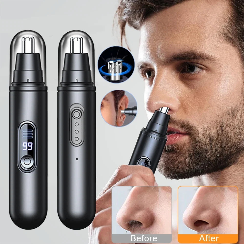 Electric Nose Hair Trimmer Rechargeable Nose Hair Clipper for Men Mini Portable Automatic Shaving Nose Eyebrow Ear Hair Remover Noventix