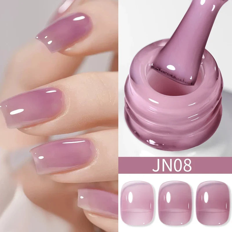BORN PRETTY 10ml Blood Red Jelly Gel Nail Polish Halloween Nails Art Gel Polish Sheer Translucent Nail Gel for Winter Manicure Blushimmer