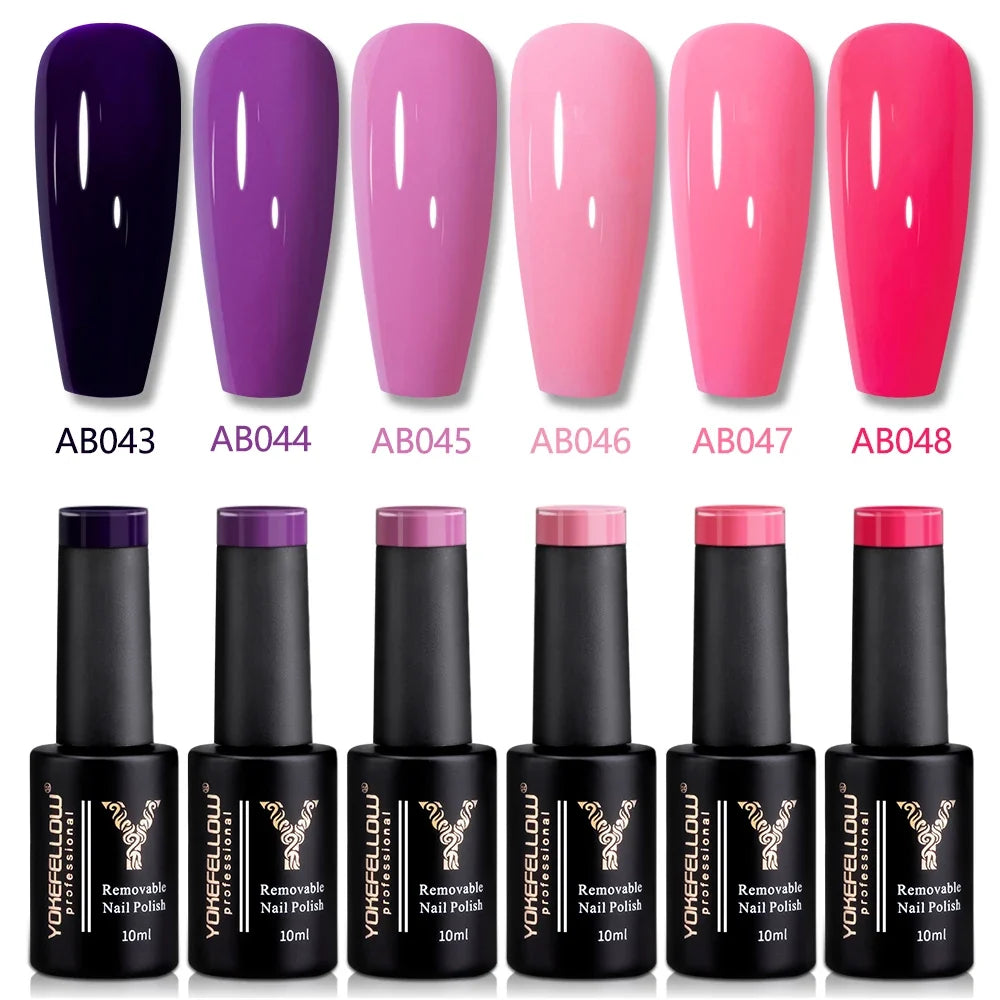 YOKEFELLOW 2022 New Color 10ML Nail Gel Polish Semi Permanent Gel Varnish Base Top Coat 122 Soak Off Colors Organic Nail Varnish Blushimmer