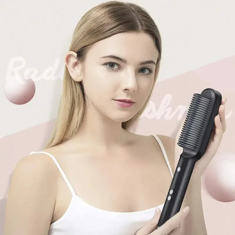 Hair Straightener Professional Quick Heated Electric Hot Comb Hair Straightener Personal Care Multifunctional Hairstyle Brush Noventix
