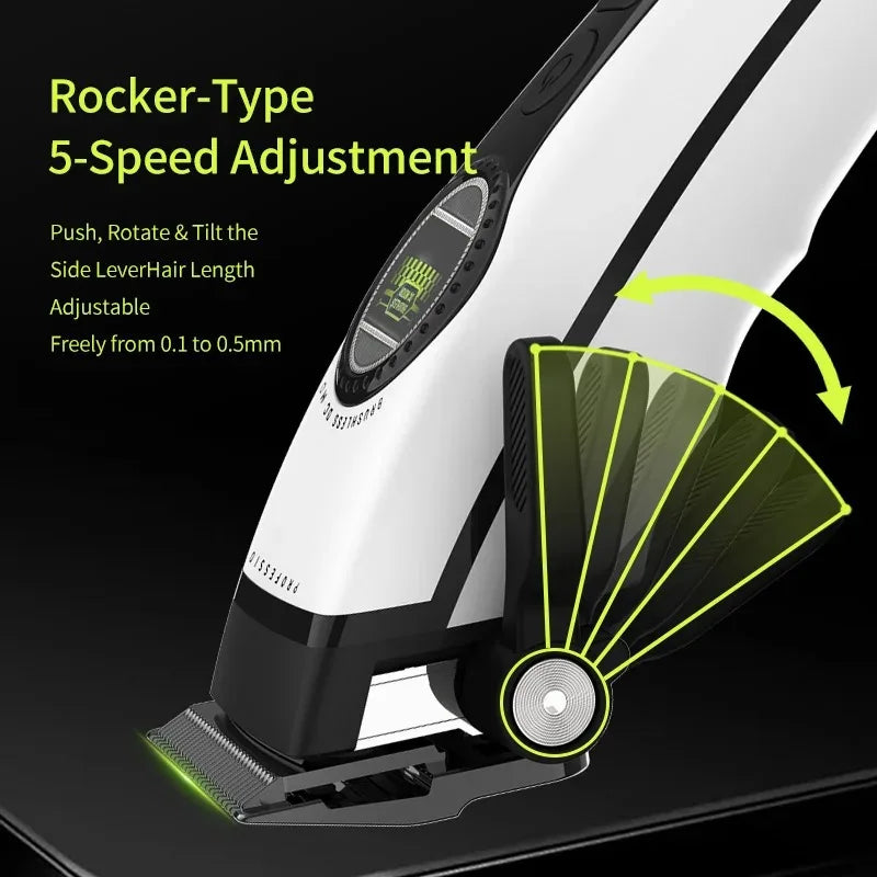 Kemei 1593 Barber Professional Hair Clipper Rechargeable Trimmer Electric Hair Cutting Machine External Rotor Brushless Motor Noventix