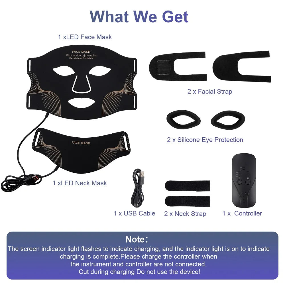 Iebilif Face Neck LED Mask With 7 LED Light Therapy S And B Enterprise