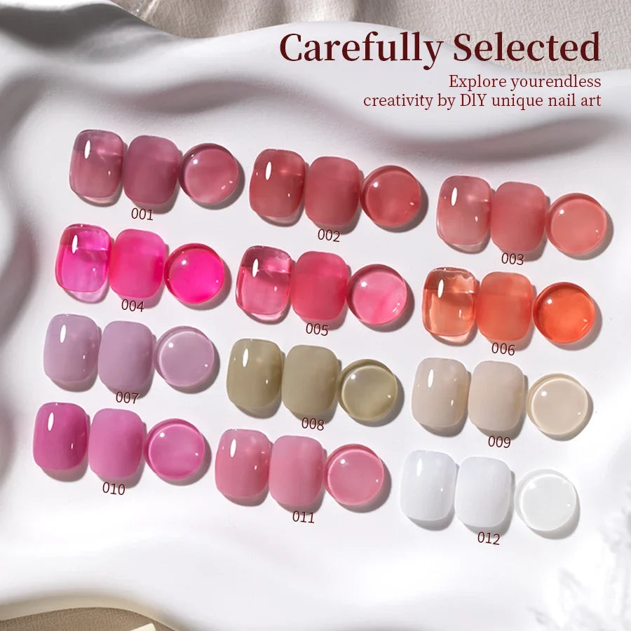 RS NAIL Jelly Transparent Gel Nail Polish 10g Summer Nude Pink Gel Polish Semi Permanent Soak Off UV LED Varnish Jade Nail Gel Blushimmer