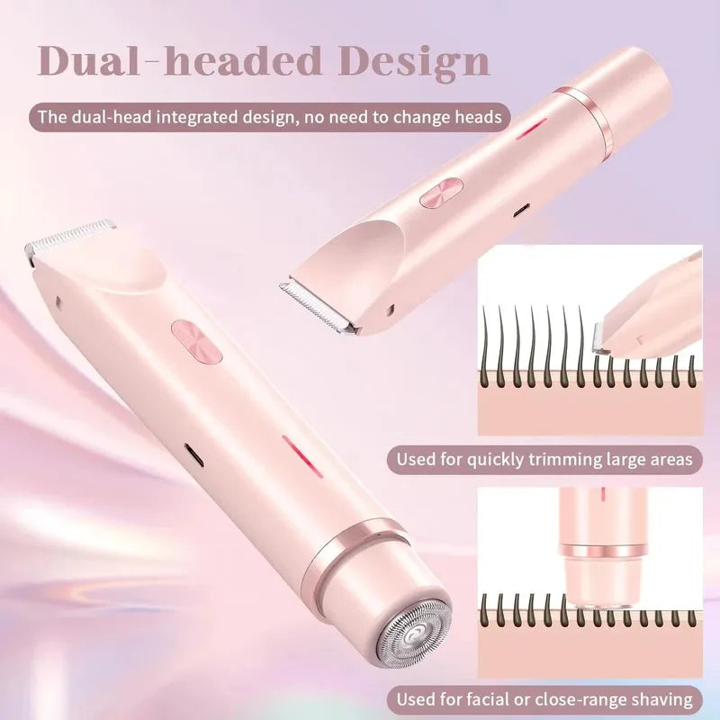 2025 Waterproof Rechargeable Electric Shaver Mini Women Bikini Trimmer Body Hair Remover Mini Double Headed Electric Epilator Noventix