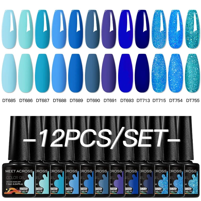 12pc All-season Nail Gel Polish Set Multicolor TPO HEMA Free Long-Lasting UV LED Nail Supplies for Women Daily & Party Wearing Blushimmer