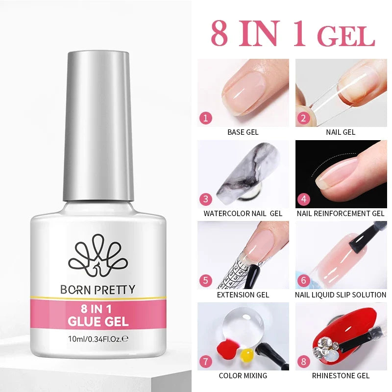 BORN PRETTY Jelly Nude Gel Nail Polish 10ml Light Pink Peach Translucent Color UV Light Cure Gel Varnish Nail Art DIY at Home Blushimmer
