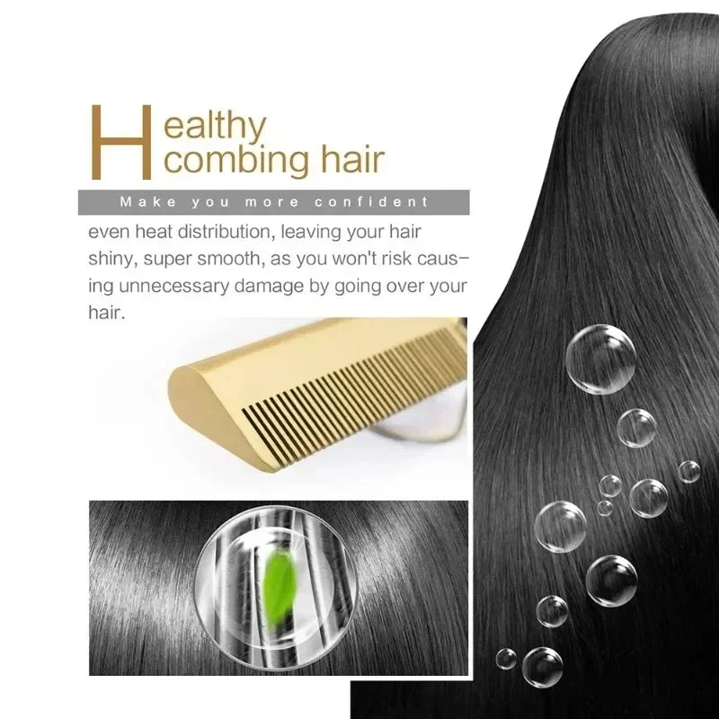 2 in 1 Electric Hot Heating Comb Hair Straightener Curler Wet Dry Hair FLIPSTYLEZLLC