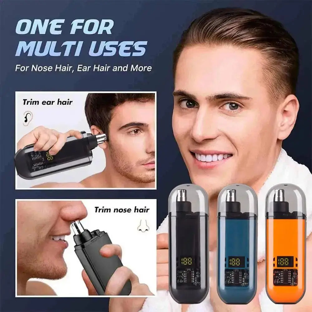 Portable Electric Nose Hair Ear Trimmer Cut Nose Hair Without Harming Nasal Cavity Digital Display Nose Hair Trimmer Noventix
