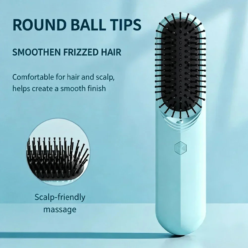 Steam Electric Hair Straightening Brush, Air Cushion Spray Massage Detangler Comb for Frizzy Damaged Hair Styling & Care FLIPSTYLEZLLC