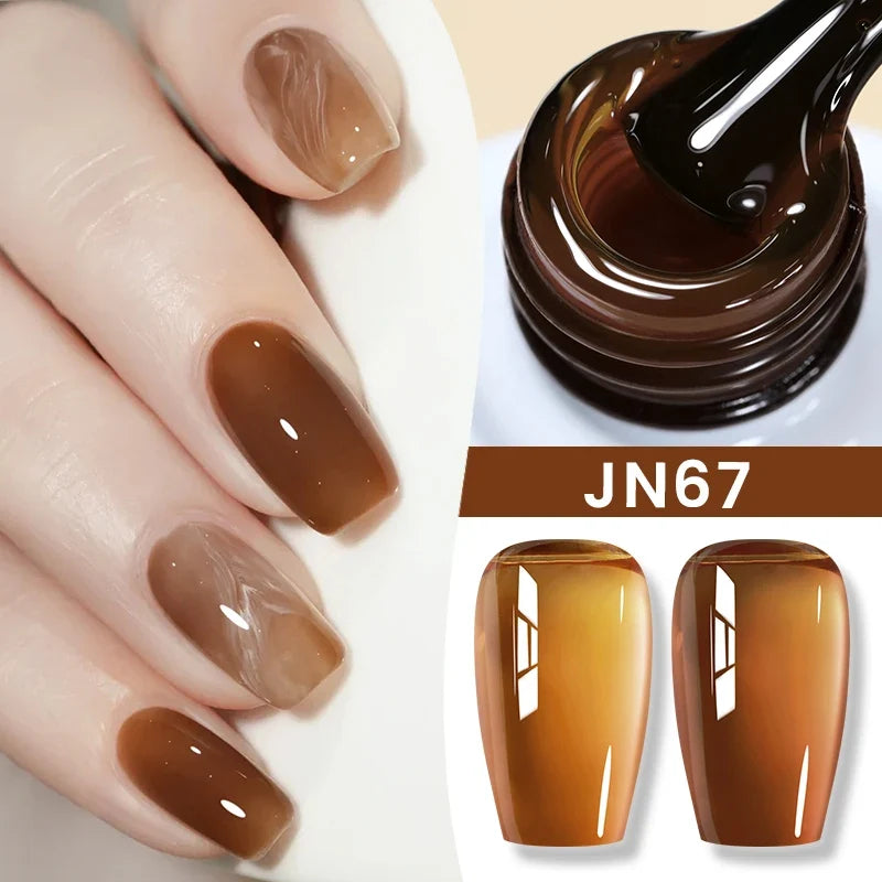 BORN PRETTY Jelly Nude Gel Nail Polish 10ml Light Pink Peach Translucent Color UV Light Cure Gel Varnish Nail Art DIY at Home Blushimmer